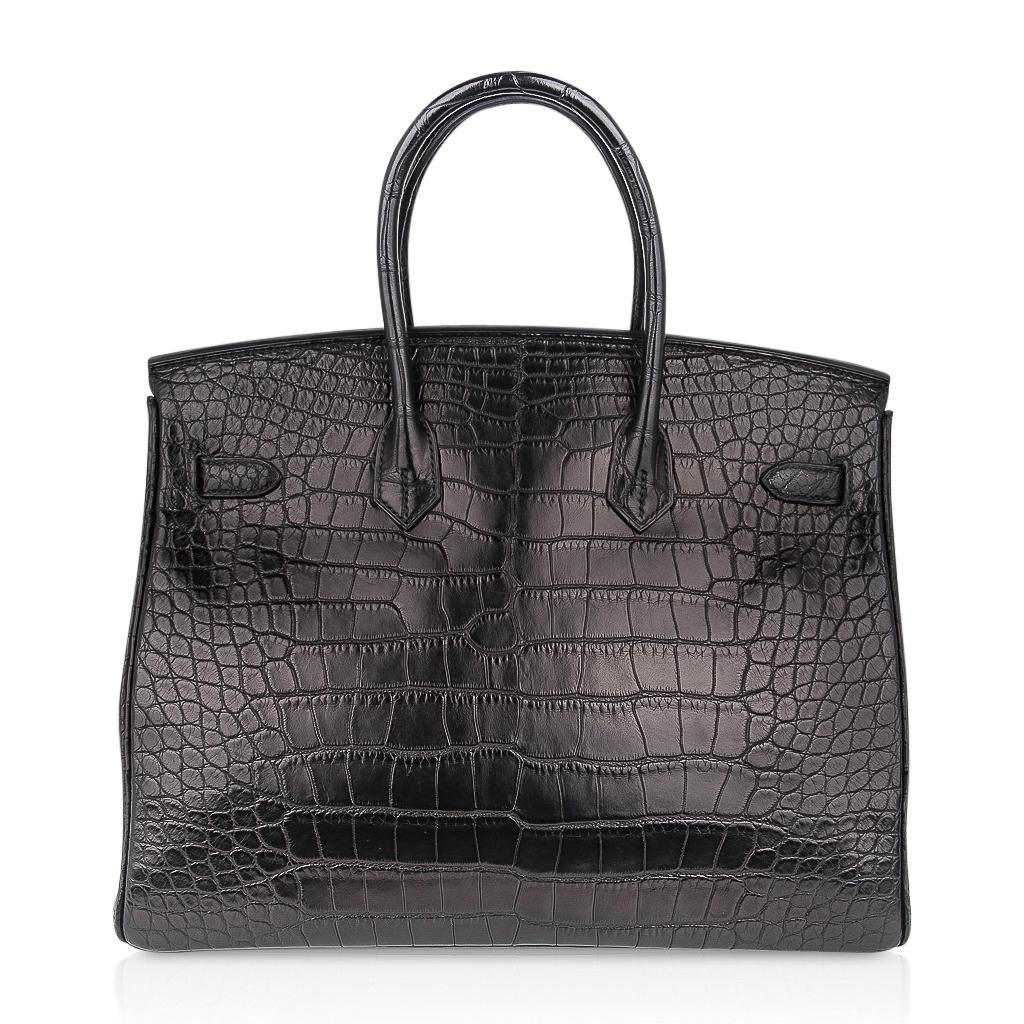 Hermes Birkin 35 Bag So Black Limited Edition Matte Black Alligator 3