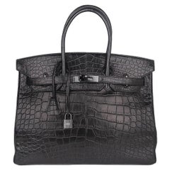 Hermes Birkin 35 Bag So Black Box Leather Limited Edition Very Rare –  Mightychic