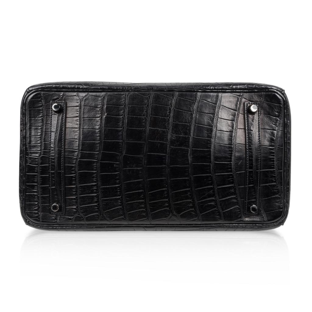 Hermes Birkin 35 Bag So Black Matte Alligator Black Hardware Limited Edition 3