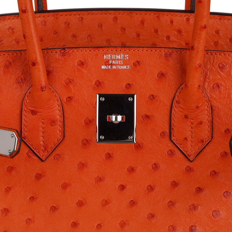 Hermès Birkin 35 Ostrich Bag Vert Anis - Palladium Hardware