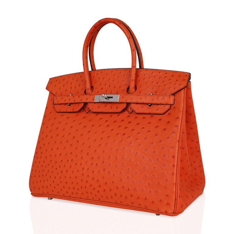 Orange ostrich birkin bag Clearance