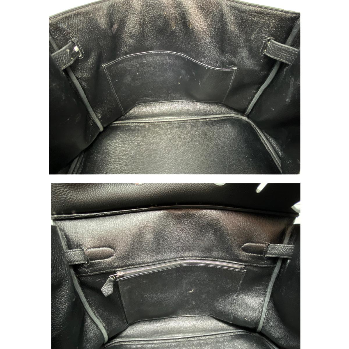 Hermes Birkin 35 Bag Togo Black Leather Palladium Hardware Top Handle Handbag  For Sale 3