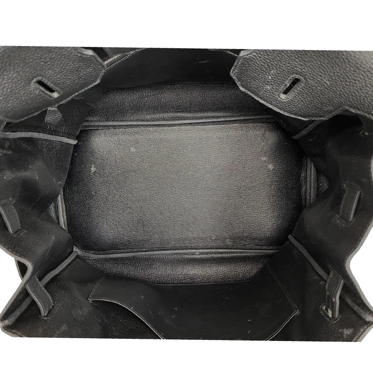 Hermes Birkin 35 Bag Togo Black Leather Palladium Hardware Top Handle Handbag  For Sale 1
