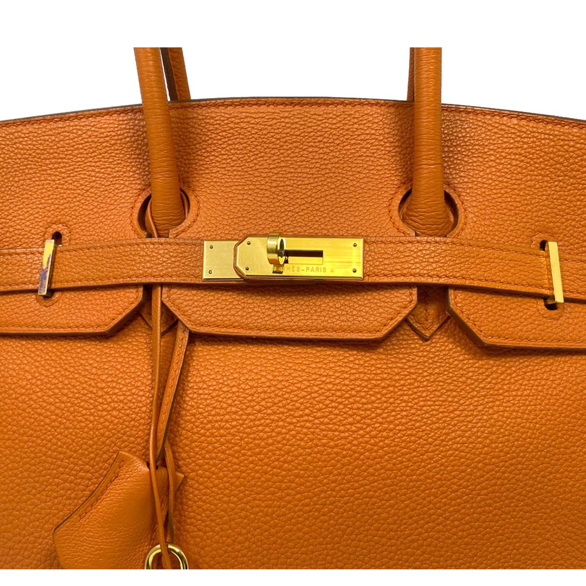 hermes birkin bag 35 togo orange women's handbag
