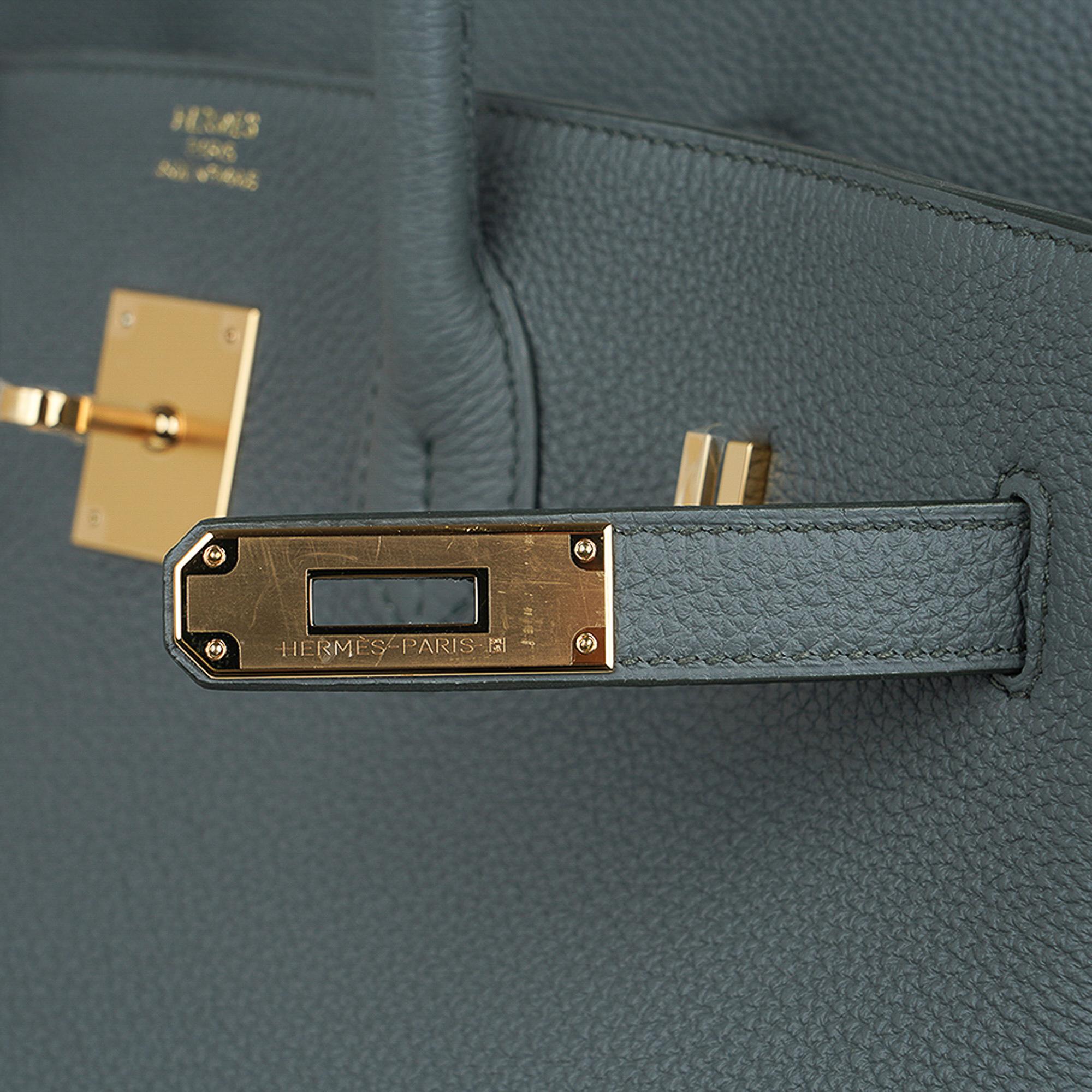  Hermes Birkin 35 Sac Vert Amande Gold Hardware Togo Leather Pour femmes 