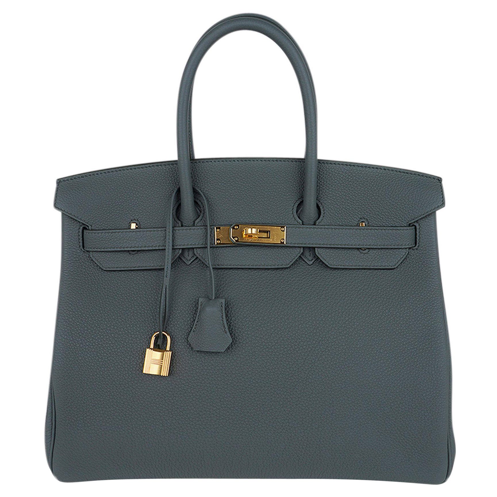 Hermes Birkin 35 Sac Vert Amande Gold Hardware Togo Leather