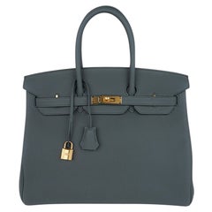 Hermes Birkin 35 Bag Vert Amande Gold Hardware Togo Leather
