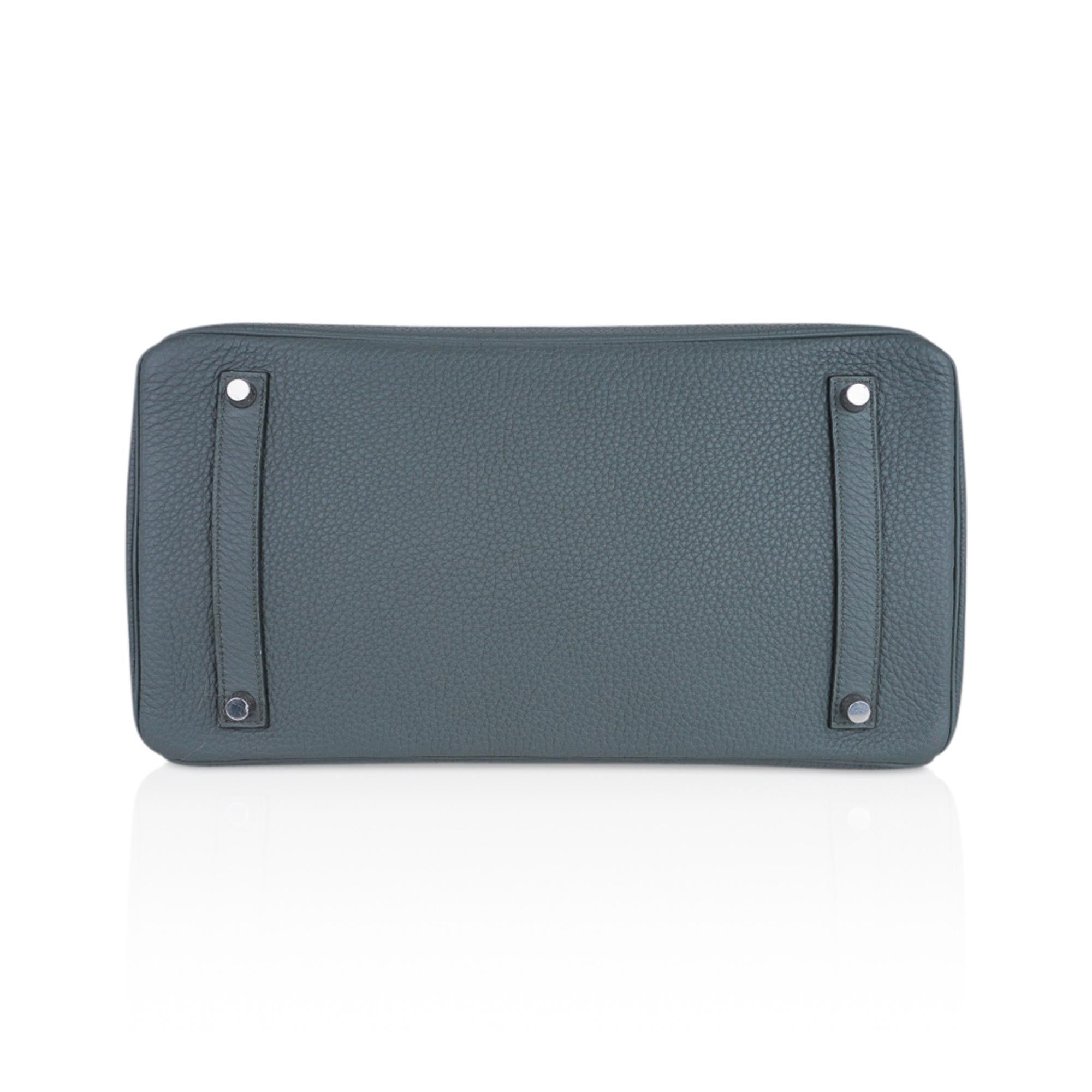Hermes Birkin 35 Bag Vert Amande Palladium Hardware Togo Leather For Sale 2