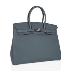 Hermes Birkin 35 Bag Vert Amande Palladium Hardware Togo Leather