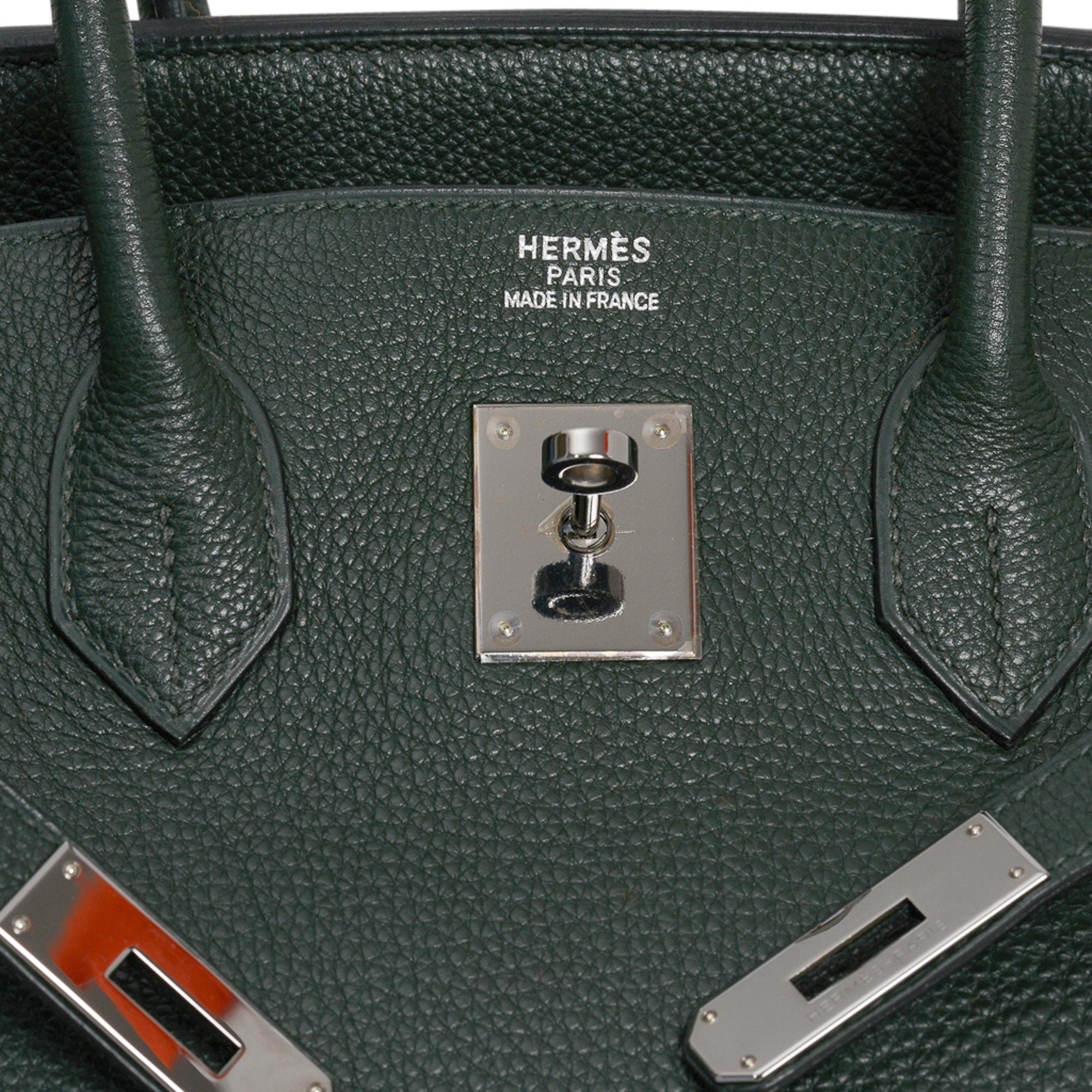 Guaranteed authentic Hermes Birkin 35 Limited Edition Vert Fonce, Vert Anis, Chartreuse bag.
Rare special order Hermes tri colour Birkin bag in Togo leather. 
Rich Vert Fonce with Vert Anis trim and Chartreuse interior. 
Rare ruthenium hardware. 
A