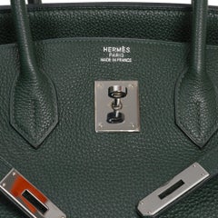 Hermes Birkin 35 Bag Vert Fonce / Vert Anis / Chartreuse Interior Ruthenium Togo