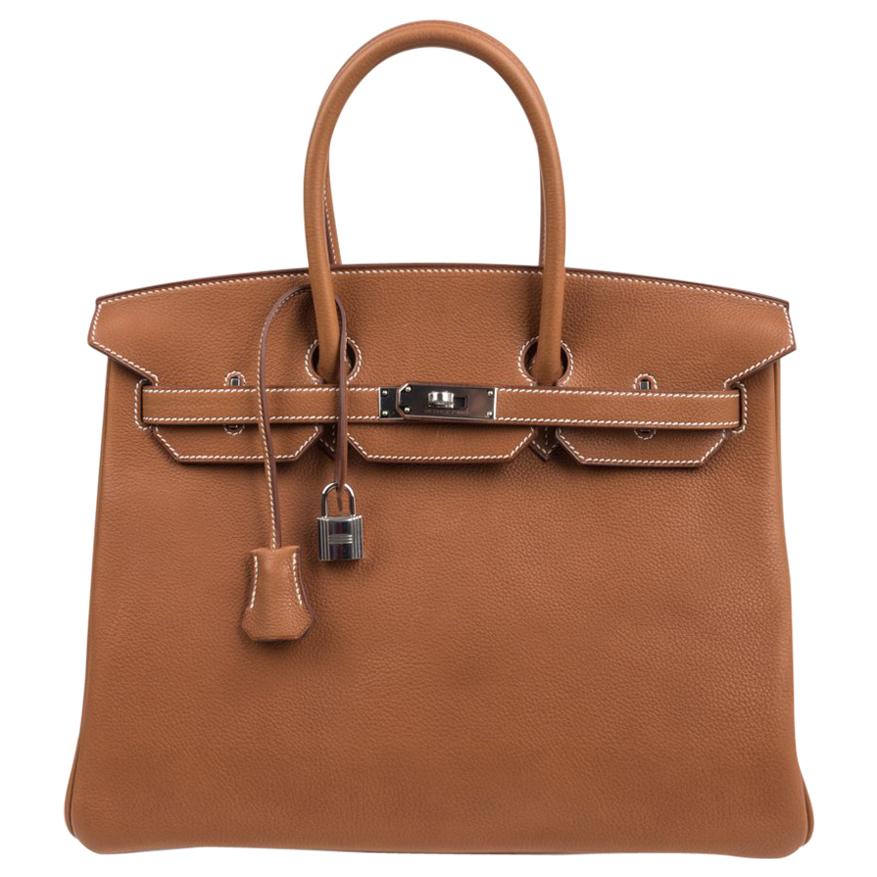 Hermes Birkin 35 Bag Sehr seltene Barenia Faubourg Palladium Ultimate Neutral