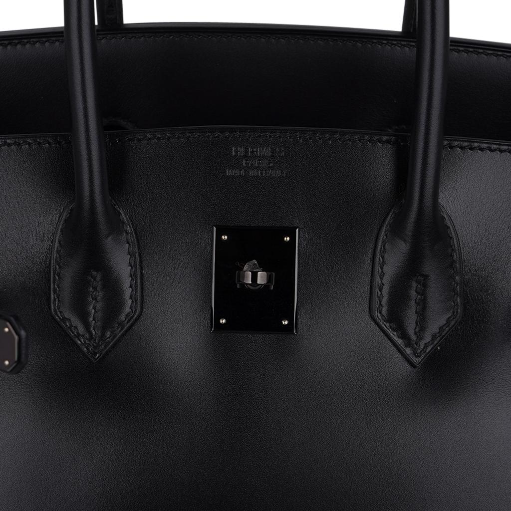 Hermes Birkin 35 Bag Very Rare Limited Edition So Black Box Leather 2