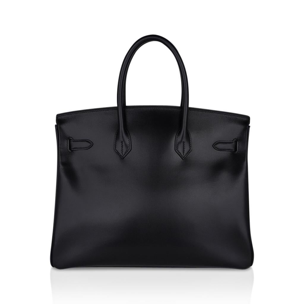 Hermes Birkin 35 Bag Very Rare Limited Edition So Black Box Leather 4