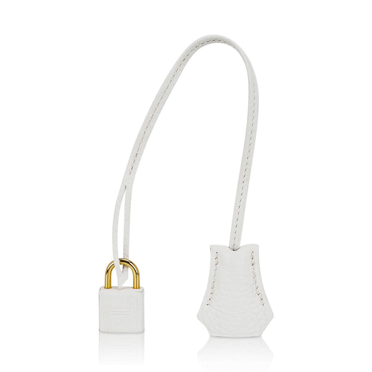 Hermes Birkin 35 White Bag Gold Hardware Clemence Leather en vente 4