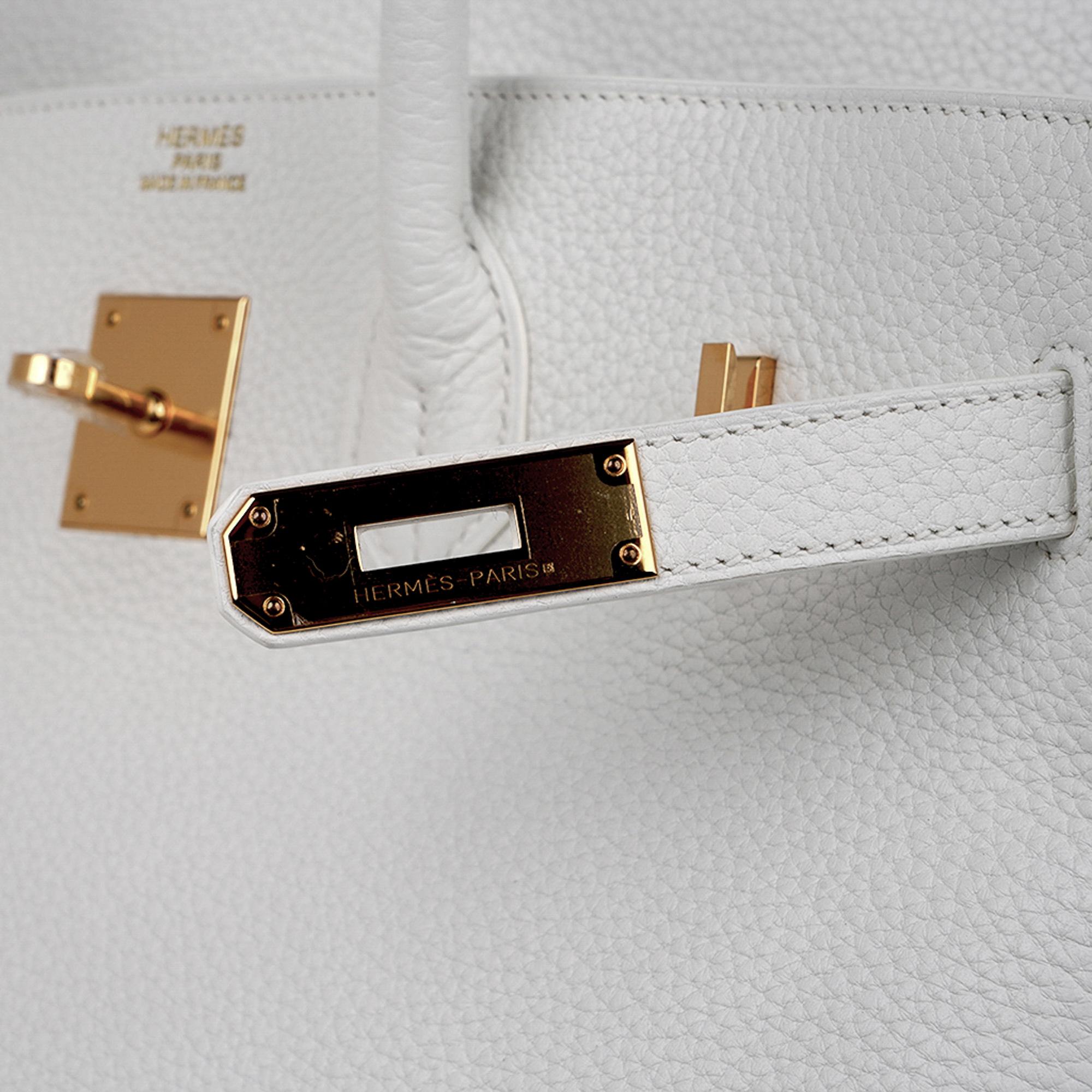 Hermes Birkin 35 Bag White Gold Hardware Clemence Leather New In New Condition In Miami, FL