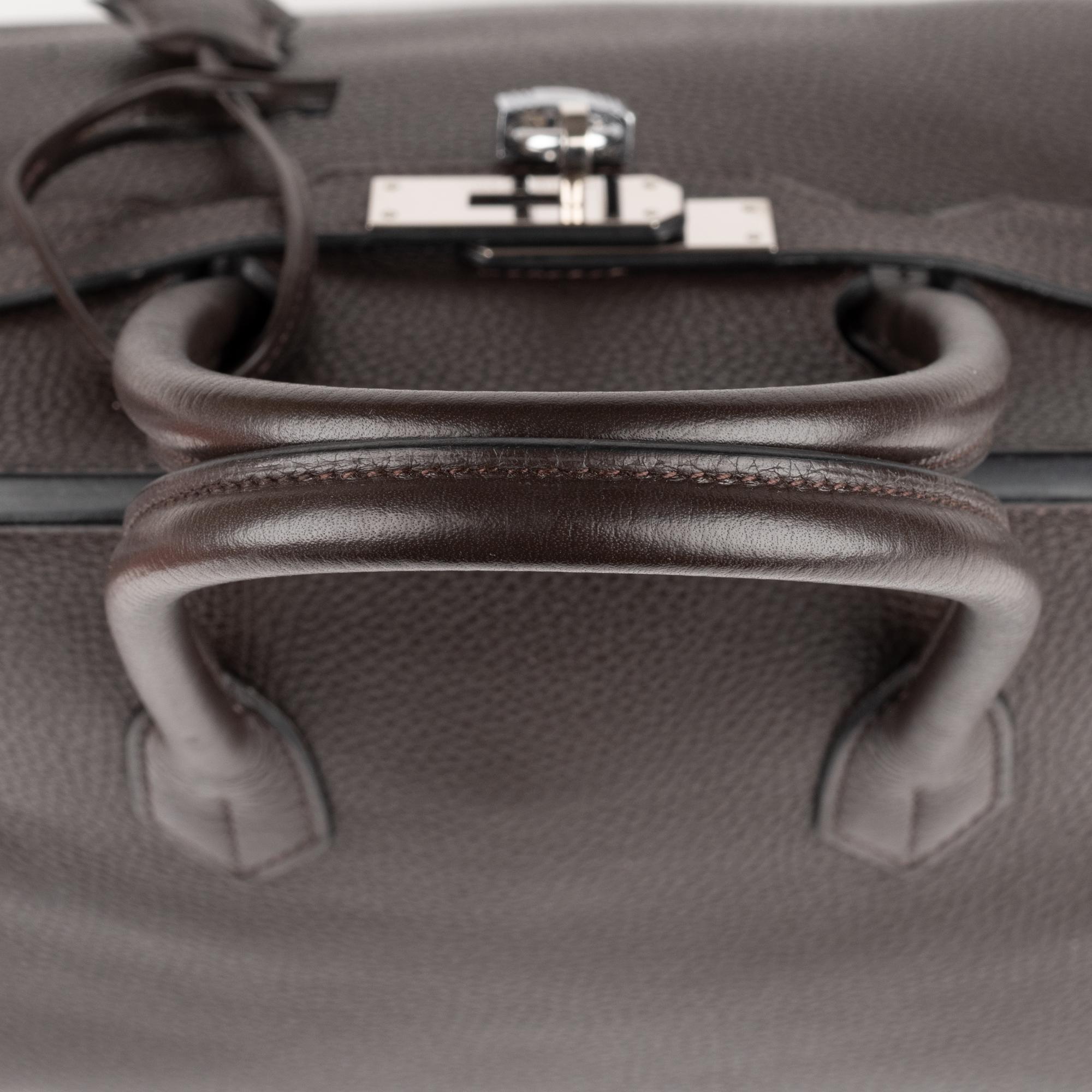 Hermes Birkin 35 Bicolor Ebony/Parma Togo Leather Handbag 3