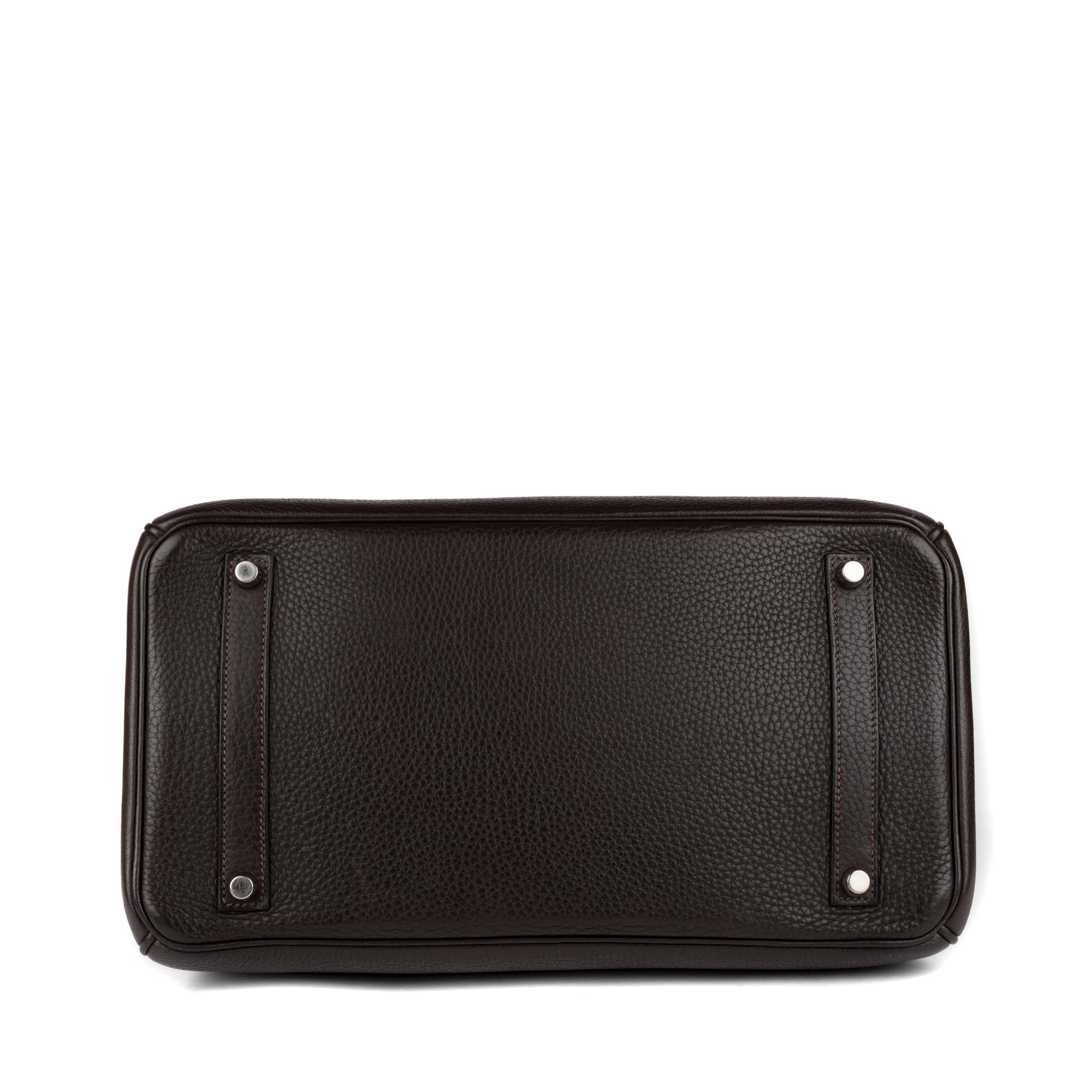 Hermes Birkin 35 Bicolor Ebony/Parma Togo Leather Handbag 1