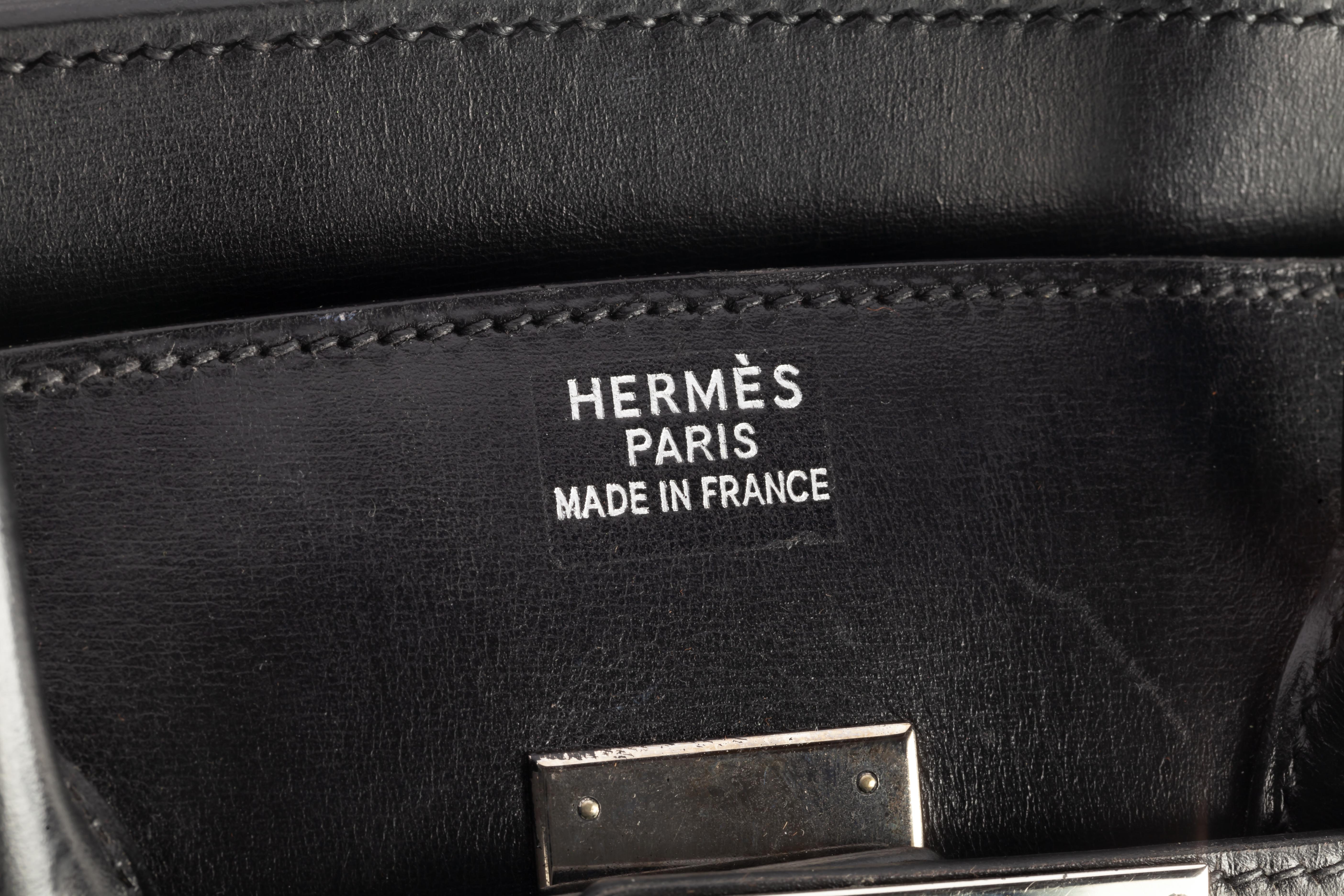 Hermès Birkin 35 Schwarze Box Leder Geldbörse 2000 mit Original Aufbewahrungsbeutel PHW im Zustand „Gut“ in Sherman Oaks, CA