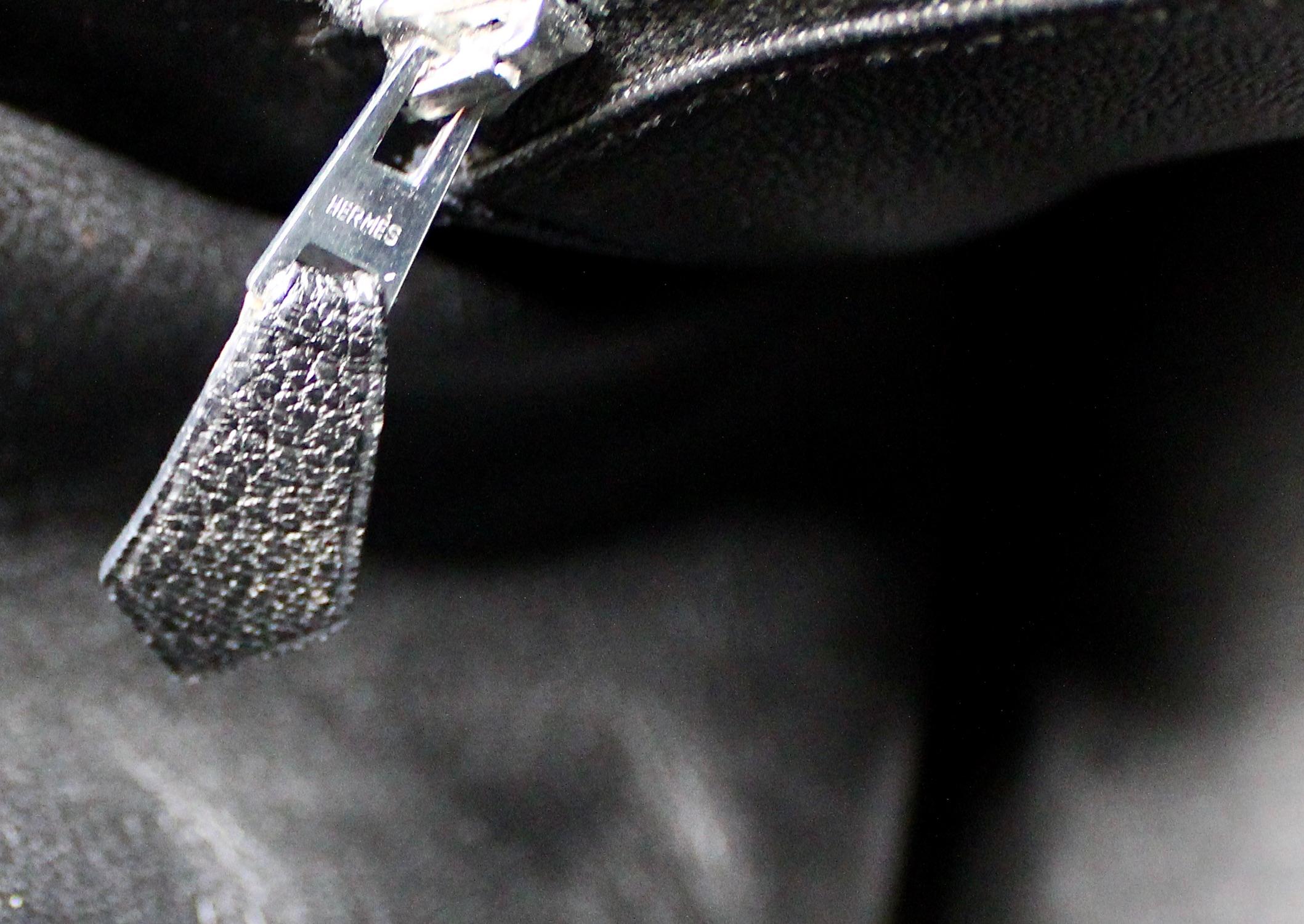 Hermes Birkin 35 Black Chèvre Coromandel Goatskin Handbag circa 2003 en vente 8