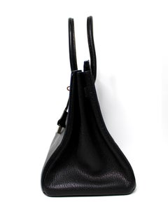 Hermes Birkin 35 Black Chèvre Coromandel Goatskin Handbag circa 2003