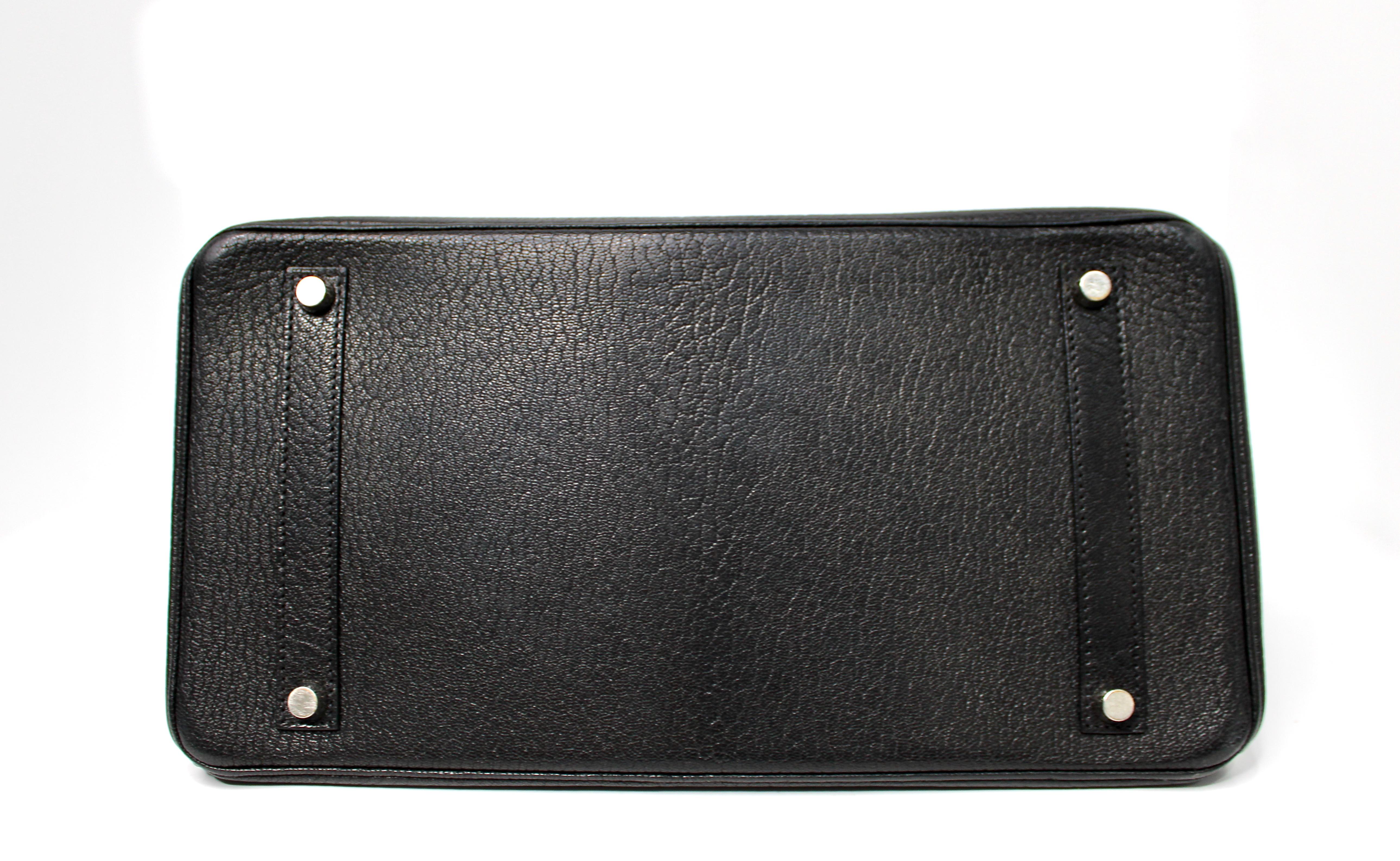 Hermes Birkin 35 Black Chèvre Coromandel Goatskin Handbag circa 2003 en vente 2