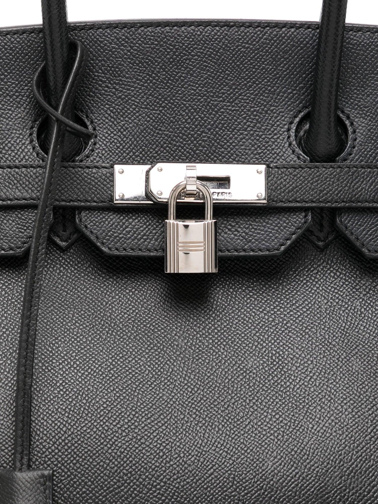 Hermès Birkin 35 Black Epsom PHW In Good Condition For Sale In London, GB