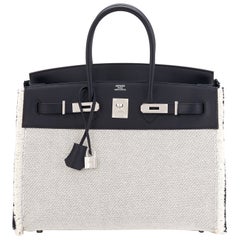Hermès Birkin 35 Schwarze Fray Toile Tasche VIP Limited BRAND NEU IN SCHACHTEL