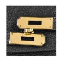 Hermes Birkin 35 Black Leather Gold Carryall Top Handle Satchel Tote