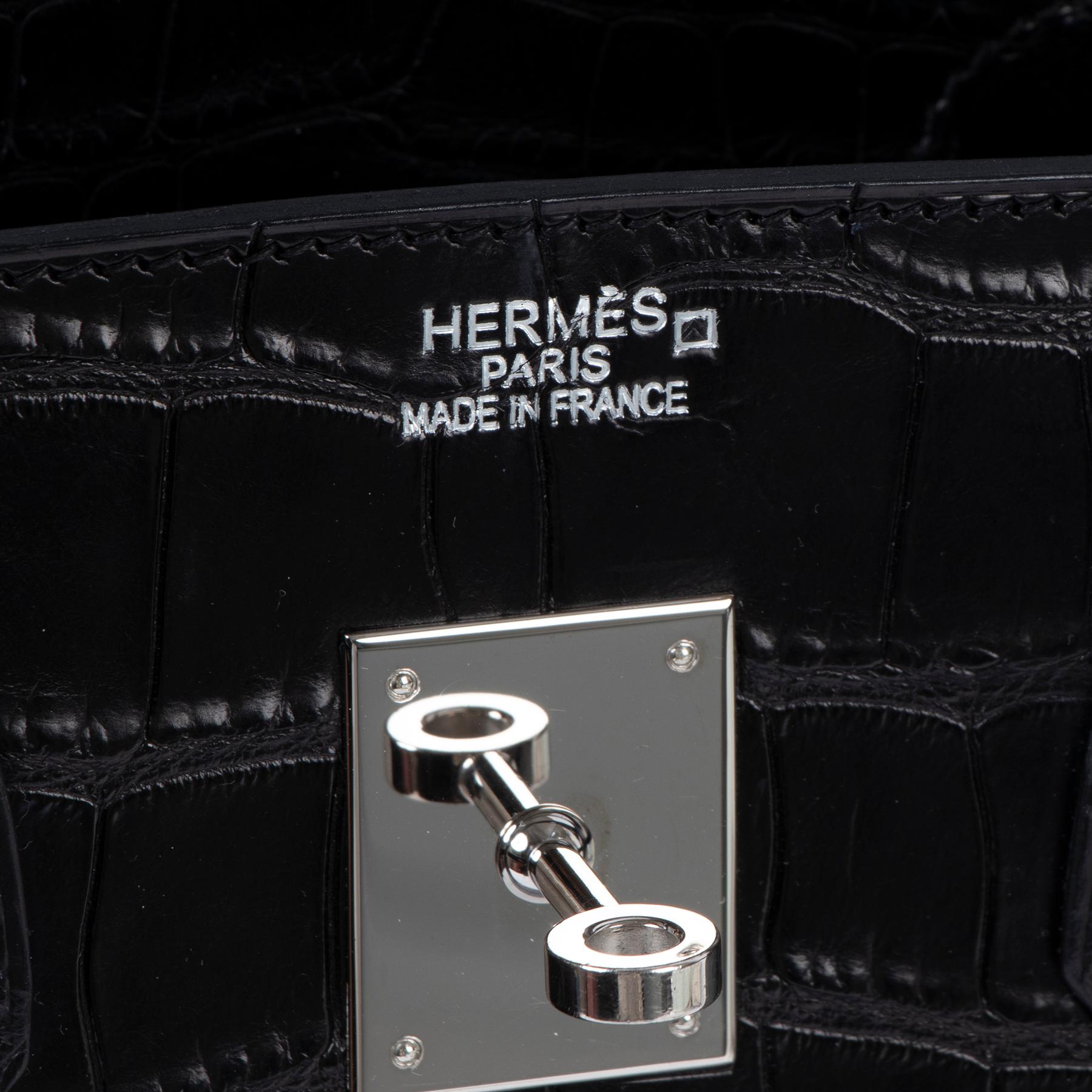 Hermès Birkin 35 Black Matte Alligator PHW 1