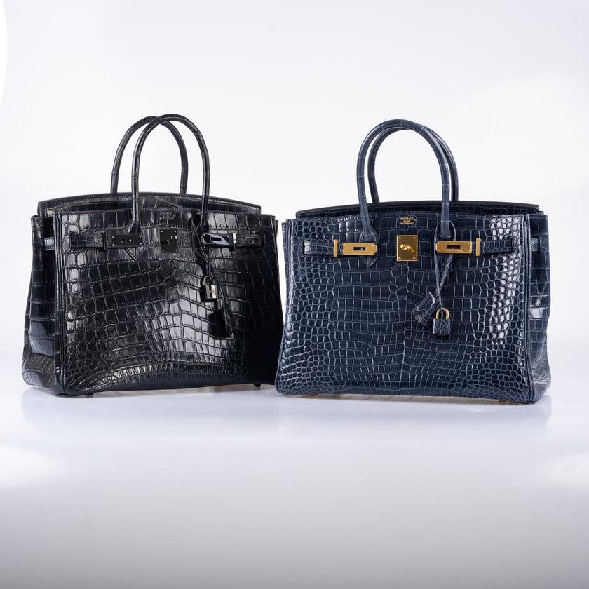 Hermès Birkin 35 Black Matte Niloticus Crocodile PVD Black Hardware Bag For Sale 10