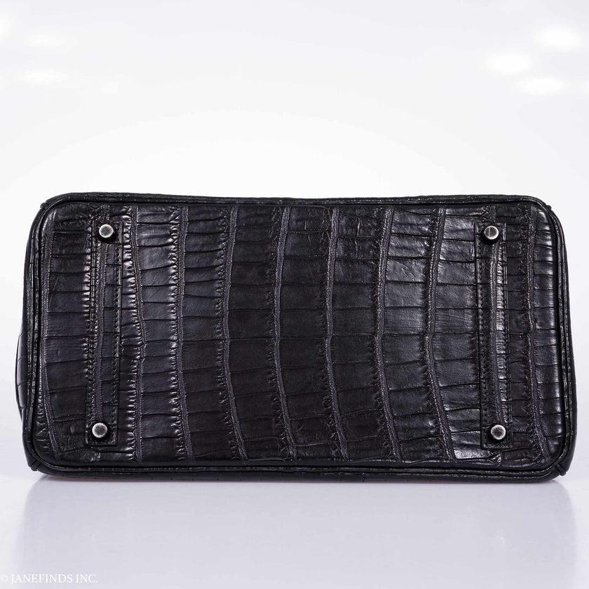 Hermès Birkin 35 Black Matte Niloticus Crocodile PVD Black Hardware Bag For Sale 2