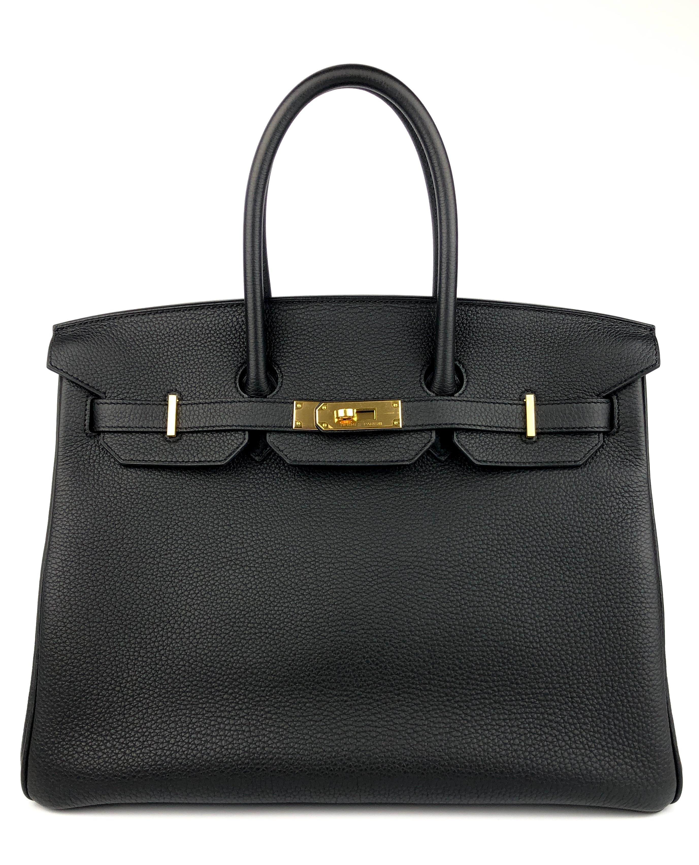 Beautiful Hermes Birkin 35 Black Togo Leather complimented by Gold Hardware. Pristine Condition with all plastic on hardware Perfect corner excellent structure! 2016 X Stamp. 

Shop with Confidence with Lux Addicts. Authenticity Guaranteed!