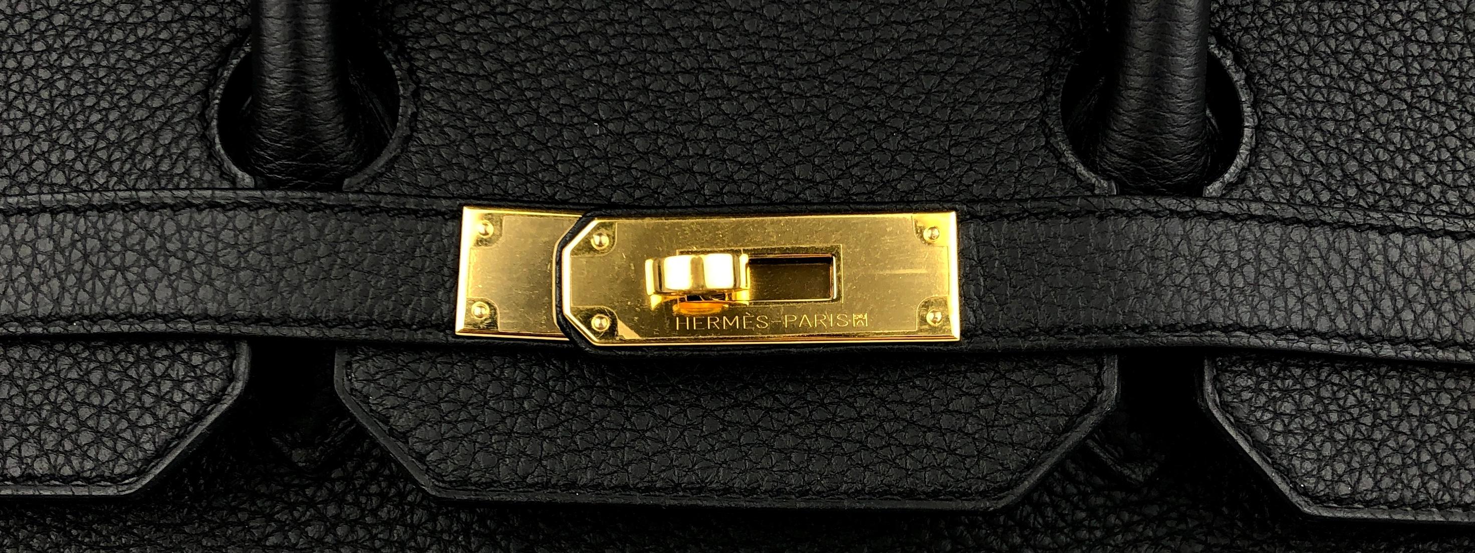 Hermes Birkin 35 Black Noir Togo Leather Gold Hardware 2016 In Excellent Condition In Miami, FL