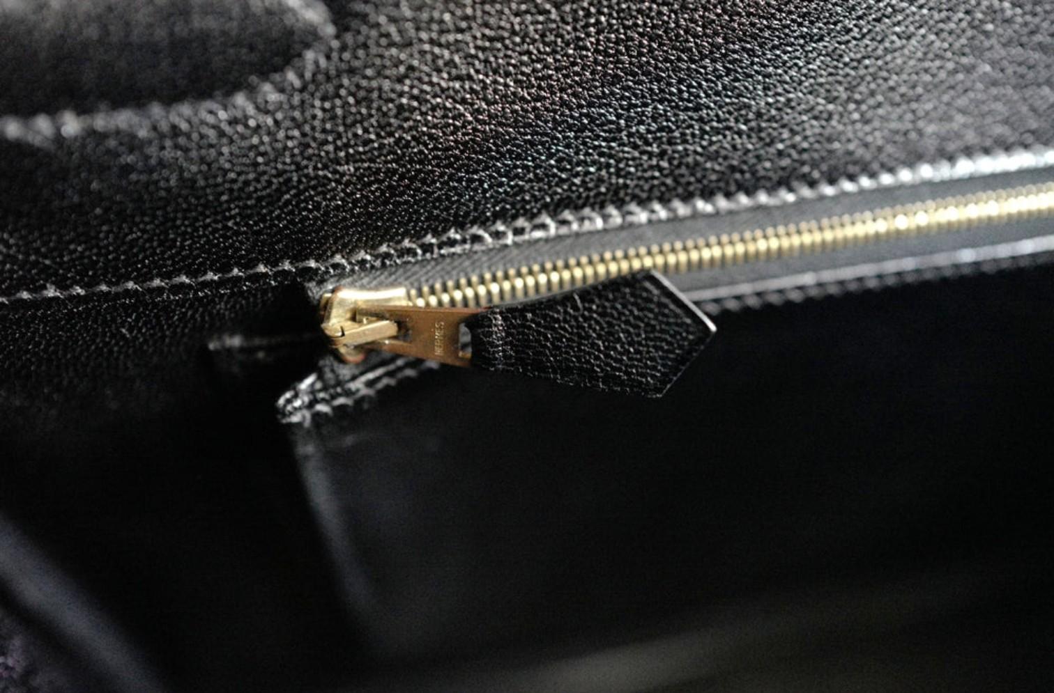 Hermès Birkin 35 Noir Crocodile Porosus brillant Or HW #D Preowned Condition en vente 5