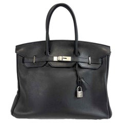 Hermes - Birkin 35 Nero Swift Pelle Noir PHW Palladium Hardware 2010