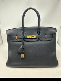 Hermes Birkin 35 Schwarz Togo Gold Hardware