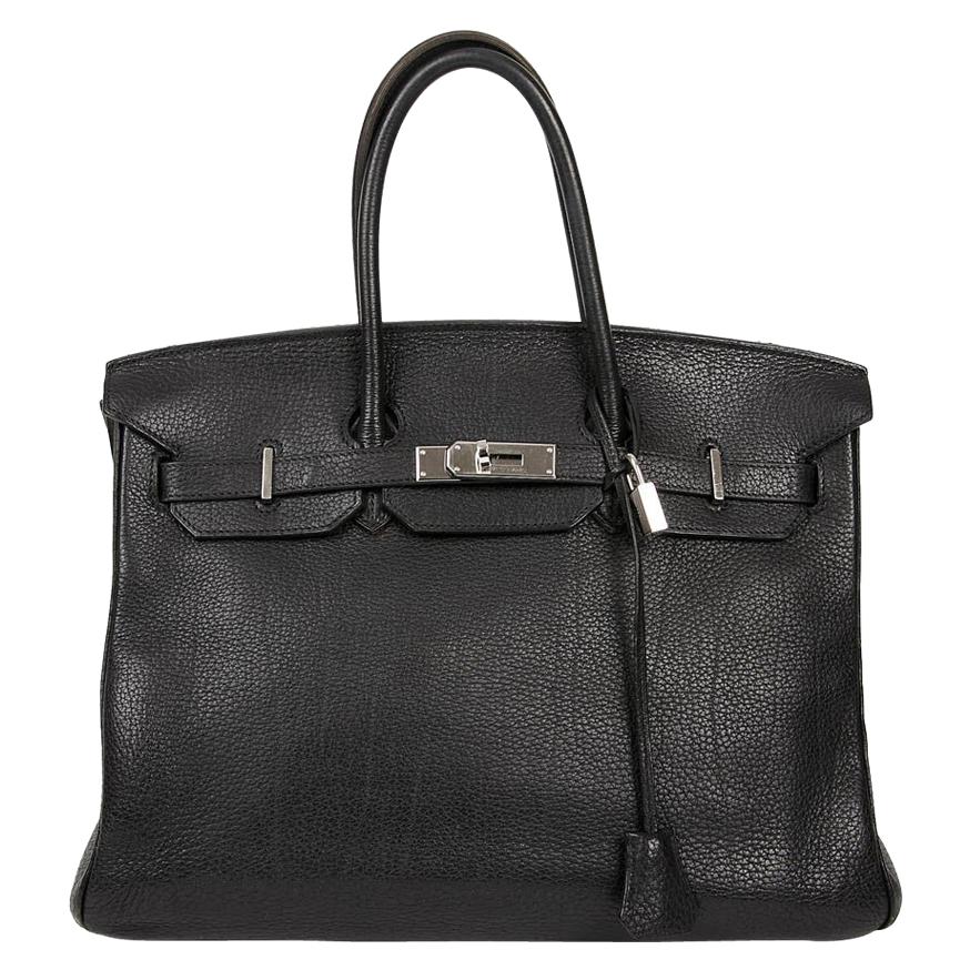 Hermes Birkin Black 35 Togo Leather w/Original Box and Invoice