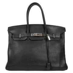 HERMES Birkin 35 Black Togo Leather Bag