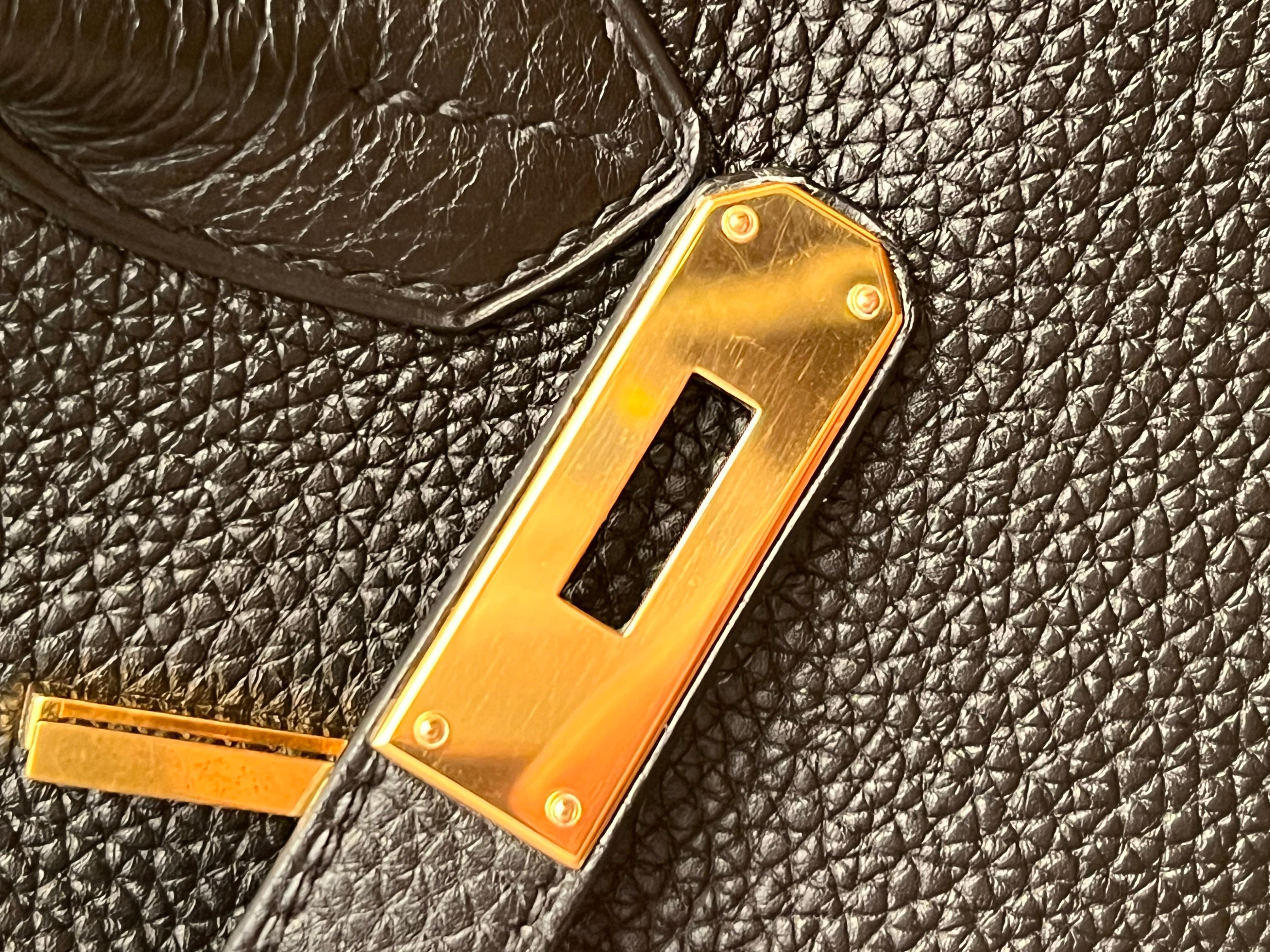 Hermes Birkin 35 Bolso de piel de Togo negro con GHW Negro en venta
