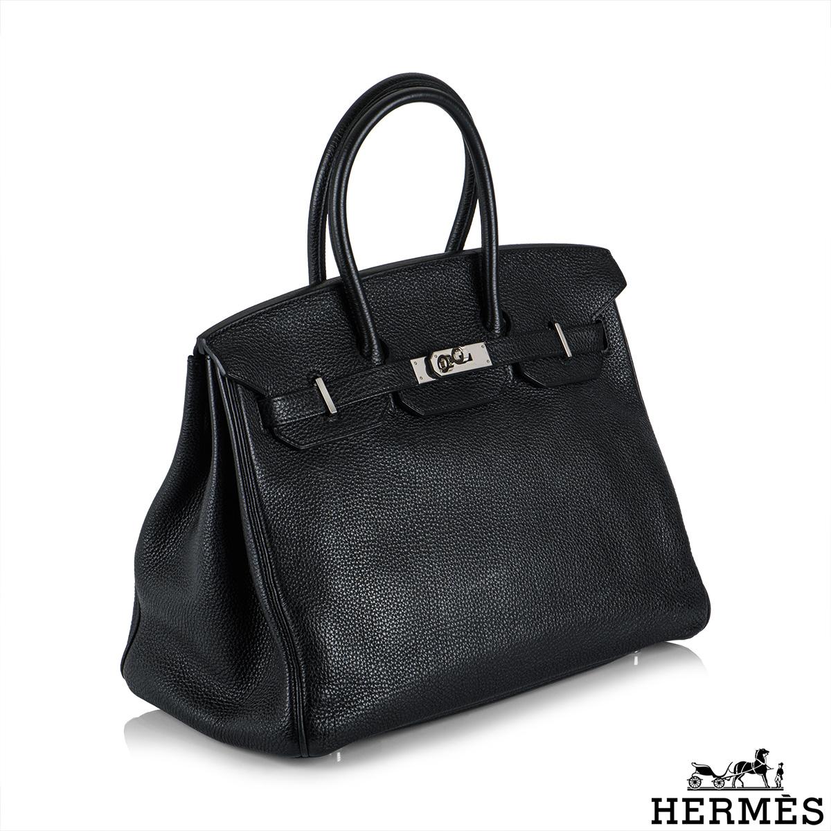 hermes birkin bag 35 togo black women's handbag 35-black-togo-steel