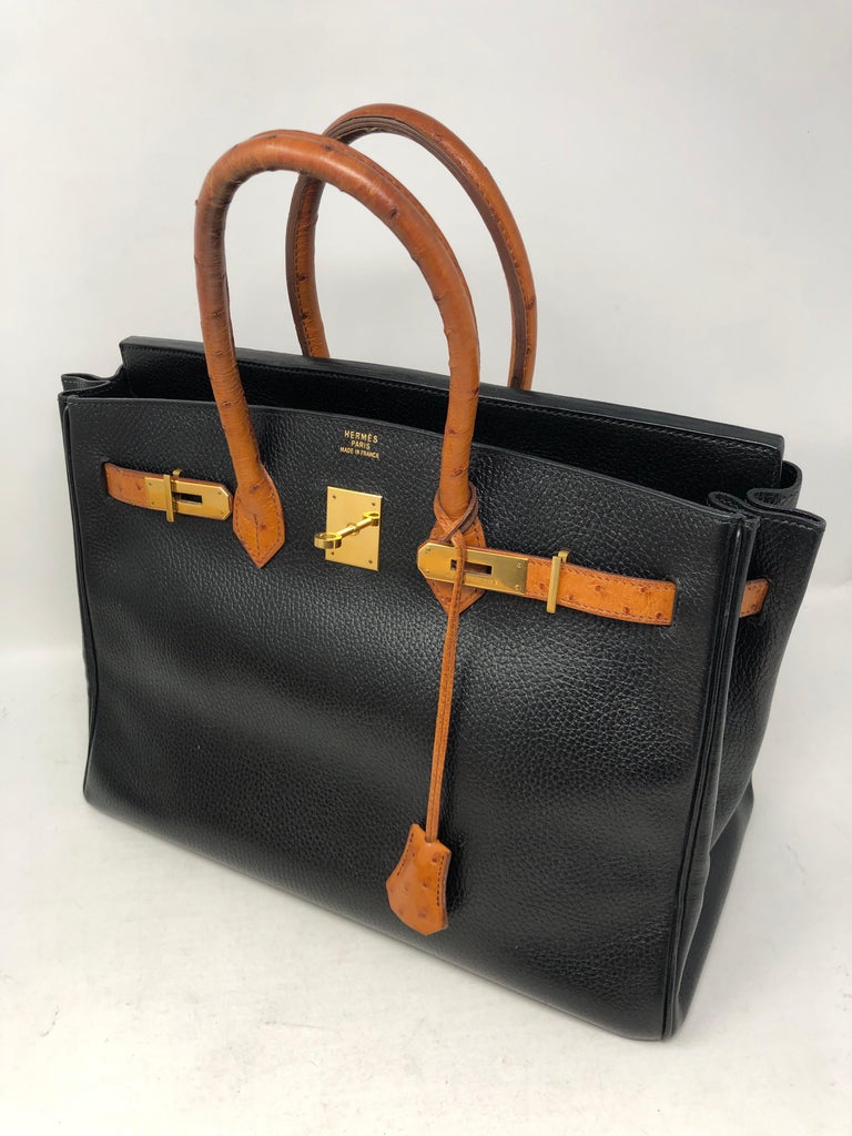 Preloved Hermes Birkin 35 Handbag Black Togo with Gold Hardware