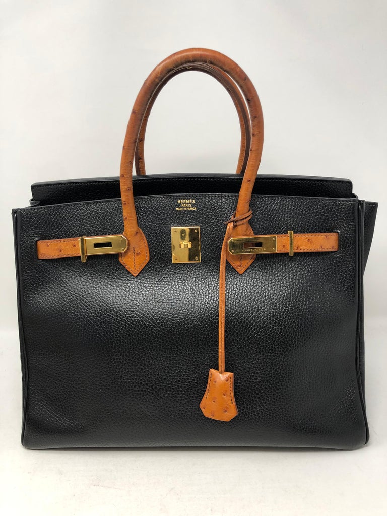 Hermes Birkin 35 Ostrich Leather Bag