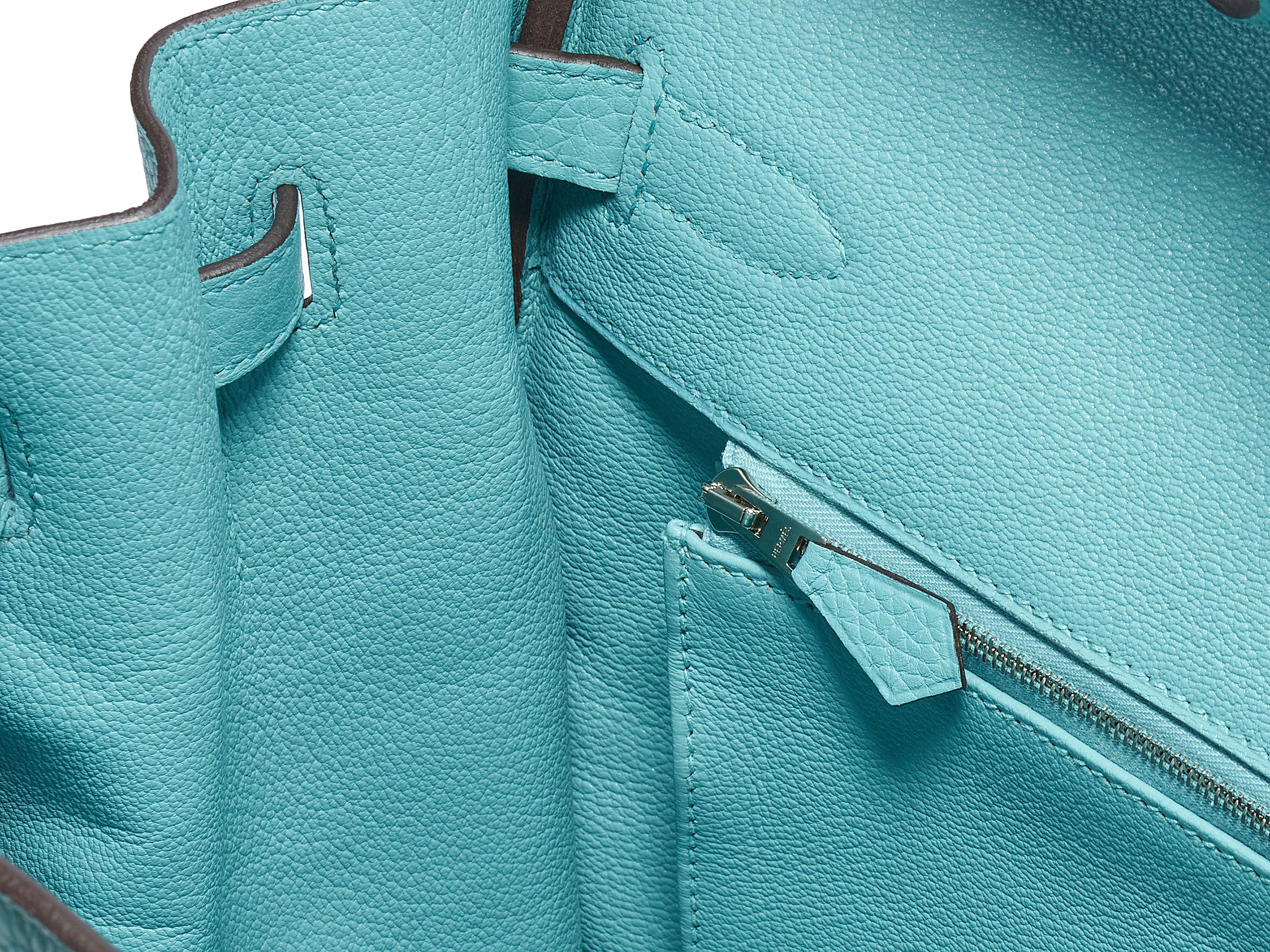 Hermès Birkin 35 Bleu Atoll Taurillon Clemence Palladium Hardware im Angebot 3