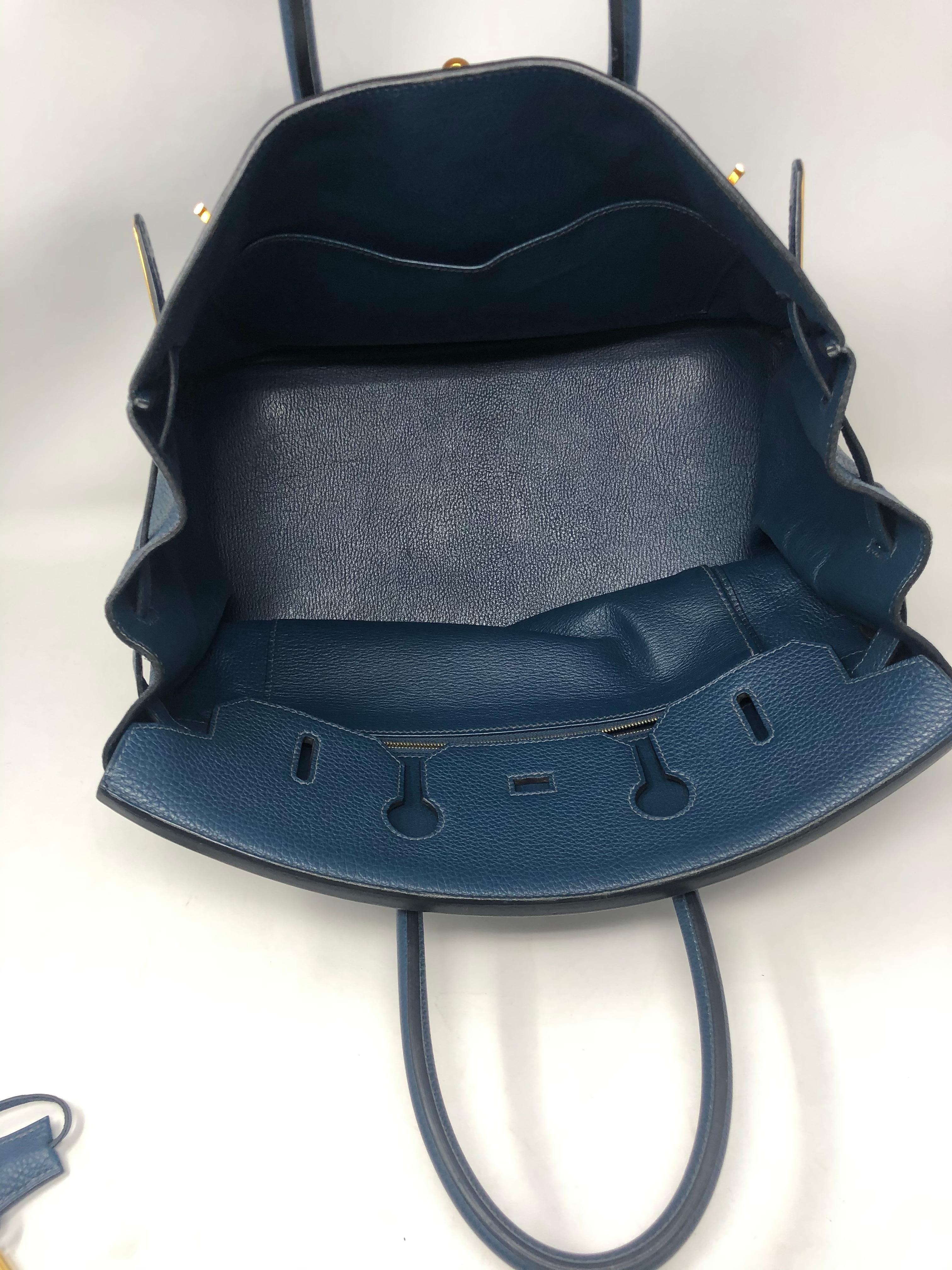 Black Hermes Birkin 35 Bleu De Malte Togo Bag