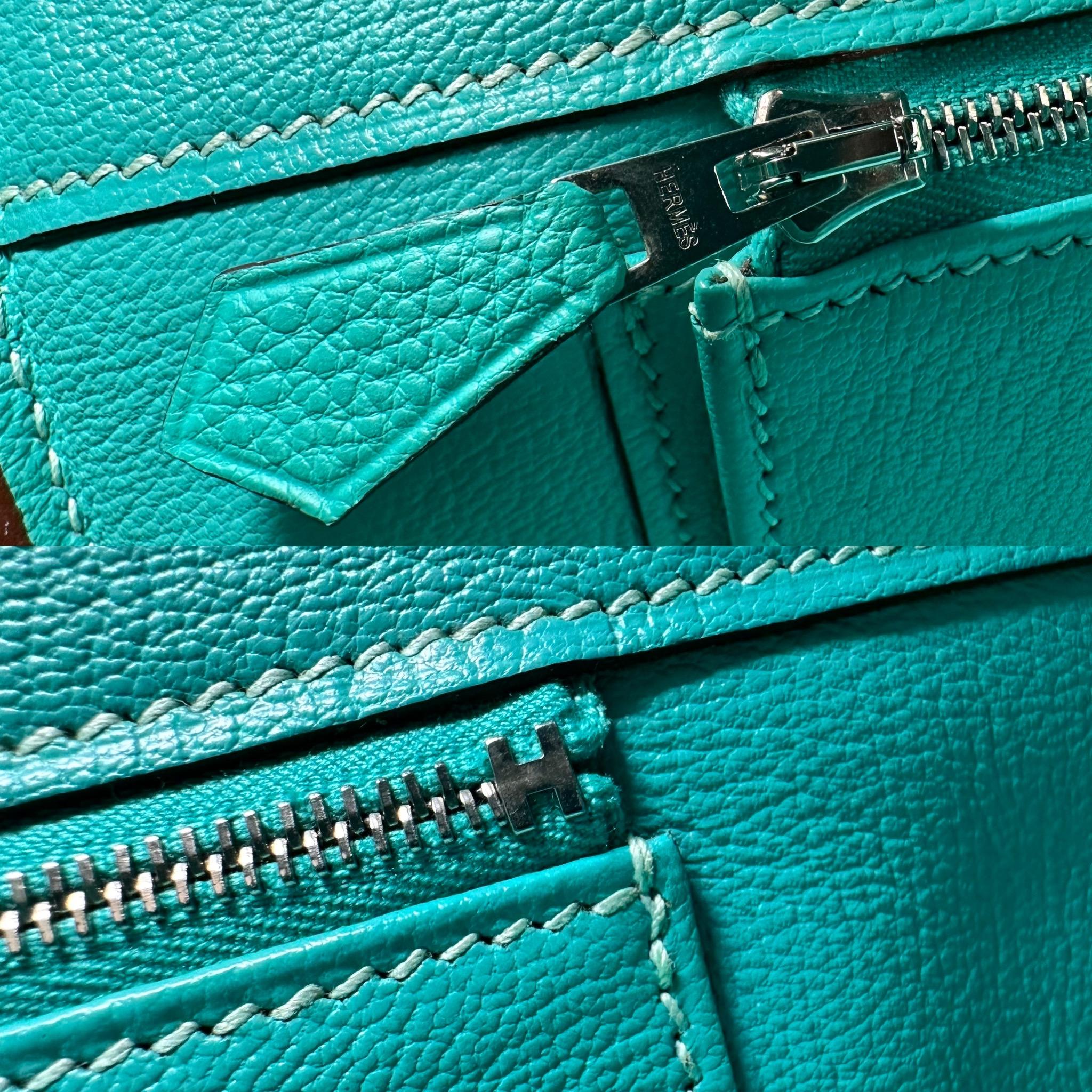 HERMES Birkin 35 Bleu Lagoon Turquoise Togo Leather PHW For Sale 6