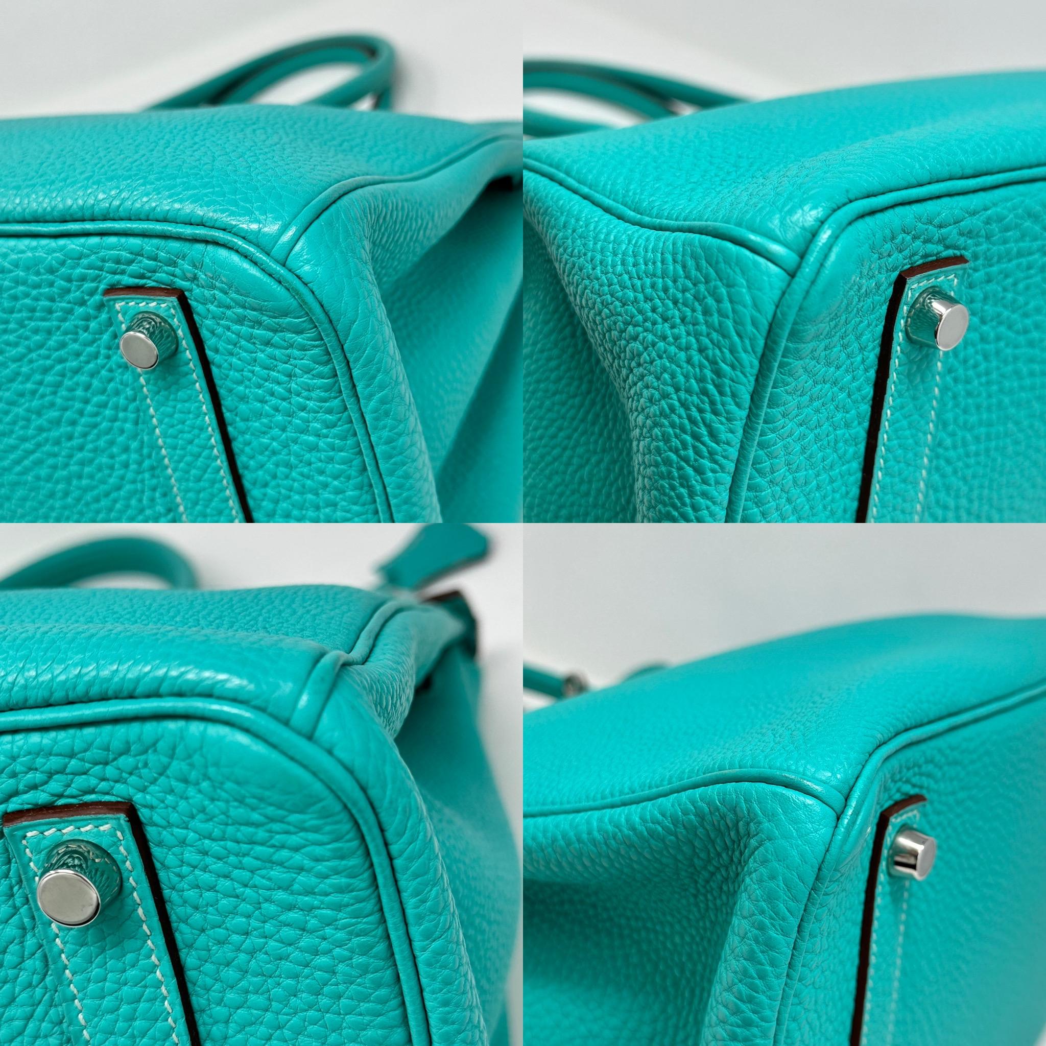 HERMES Birkin 35 Bleu Lagoon Turquoise Togo Leather PHW For Sale 8
