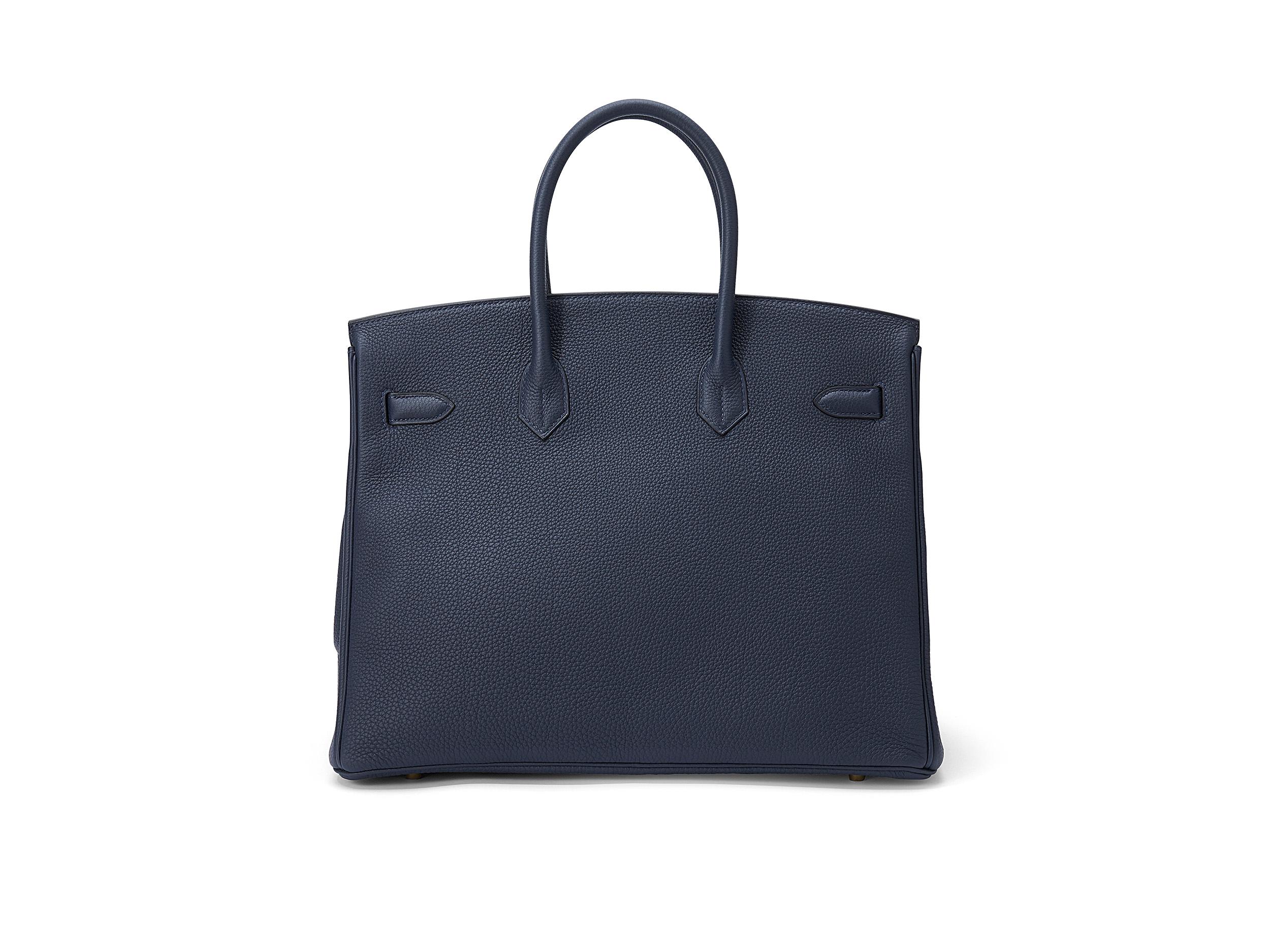 Black Hermès Birkin 35 Bleu Nuit Togo Gold Hardware