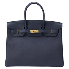 Hermès Birkin 35 Bleu Nuit Togo Gold Hardware