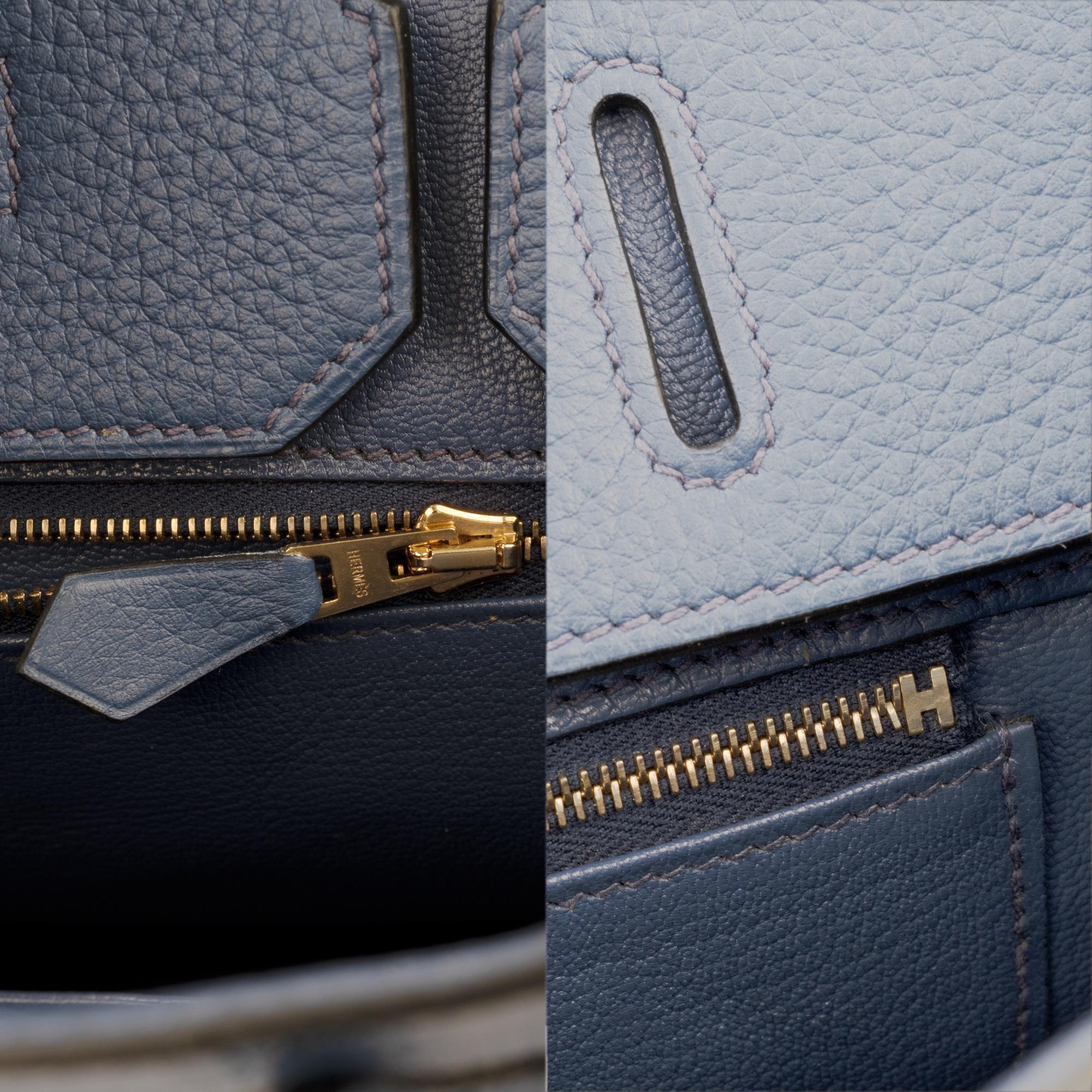 Hermes Birkin 35 Bleu Togo Leather Handbag 7